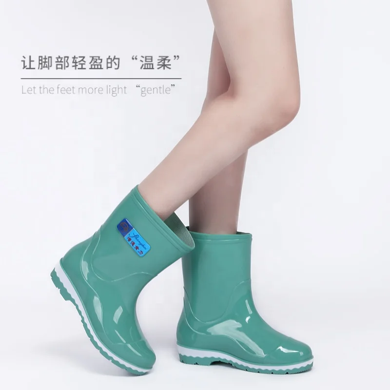 

Rubber Fashion Working Waterproof Pvc Short Ankle Girl Glitter for Women Ladies Cheap Rain Boots, Oem