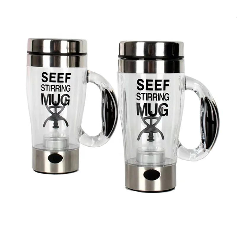 

New arrive Hot Sale coffee Mug reusable plastic Eco Friendly auto stirring mug with Handle self stirring mug