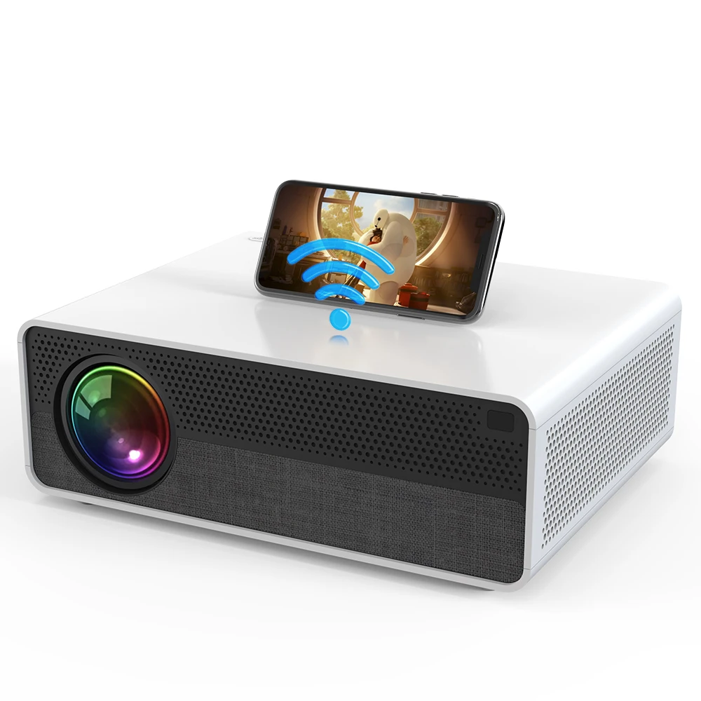 

Amazon Hot Selling 15000 High Lumens Portable Projector Smart Mini Android Projector With Wifi Bt Wireless Lcd Mobile Projector, White/black