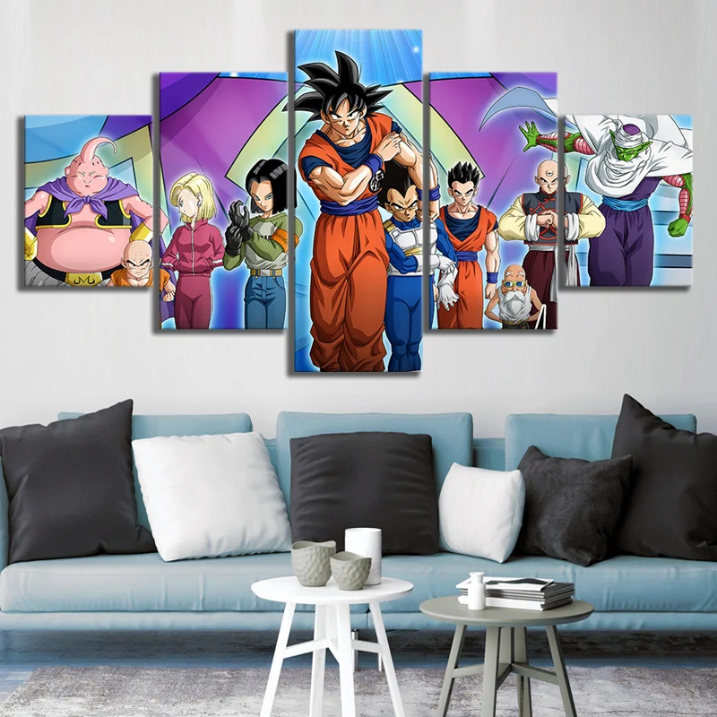 

HD Print Wallpaper Living Room Decor Japanese Anime Dragon Ball Oil Painting on Canvas Wall Stickers Sofa Background Decor Gifts, Multiple colours