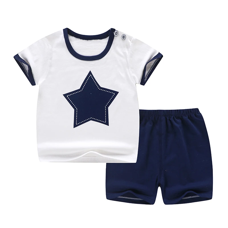 

2021 New Summer Children's Clothing Fashion Trend Boy T-shirt Suit, As picture