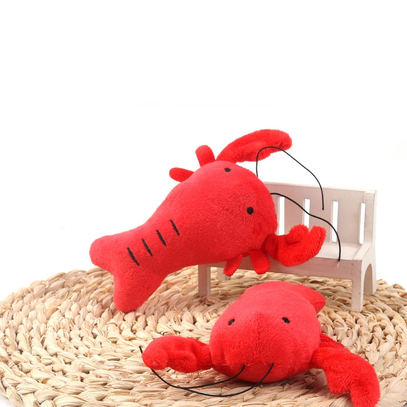 

Custom Dog Plush Toy Lobster Fish Shaped Dog Squeak Chew Toy