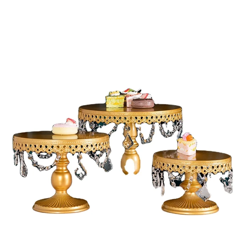 

metal cake stands set 20/25/30cm cake tray cake decorating table (set of 3), Customized color