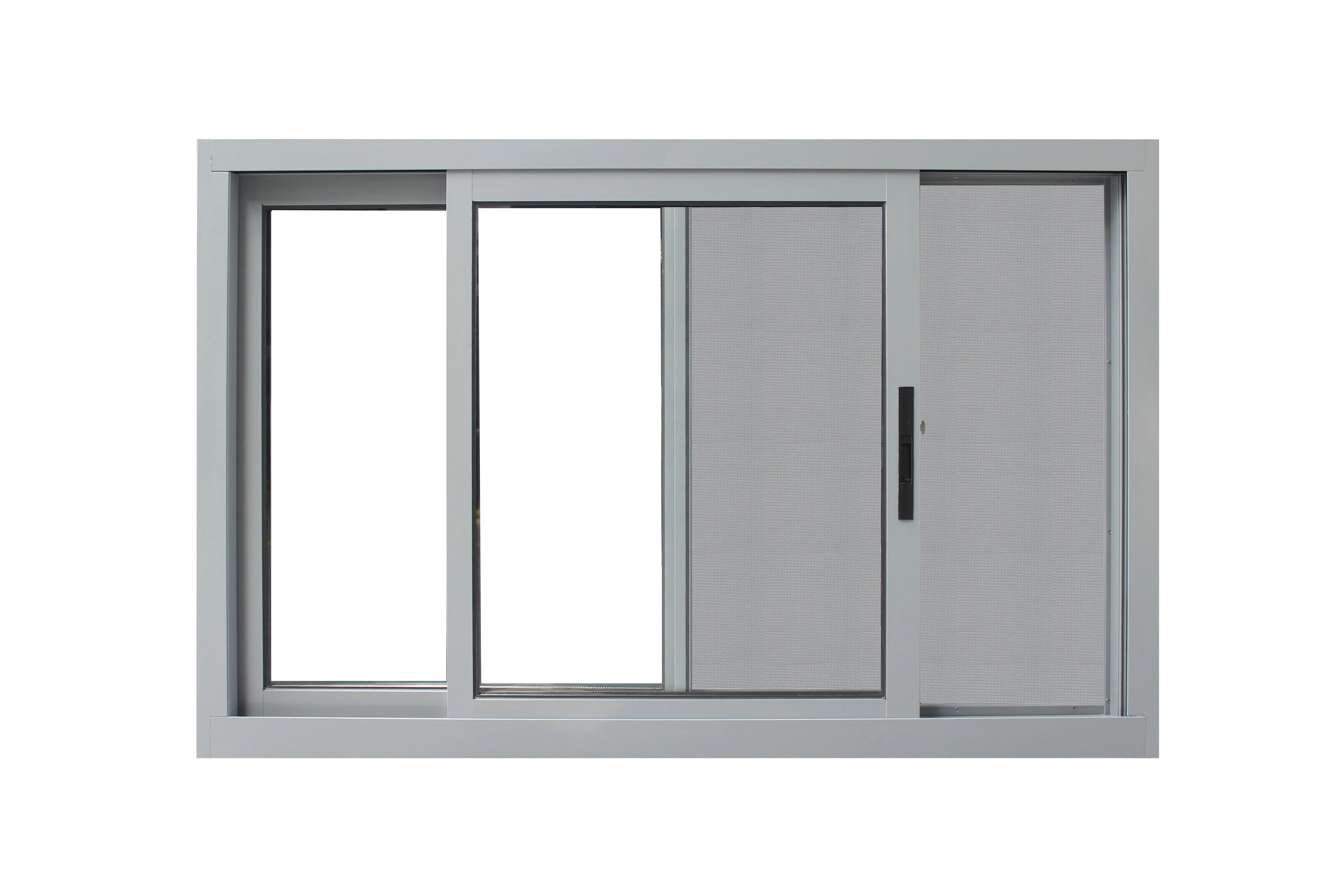 Custom horizontal aluminium frame sliding window with mosquito net