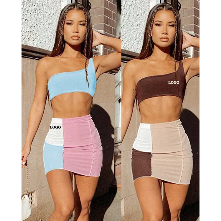 

Free Shipping Mesh Summer Women Two Piece Summer Clothes For Women Bodycon One Shoulder Dress Woman Party Night Club Dress