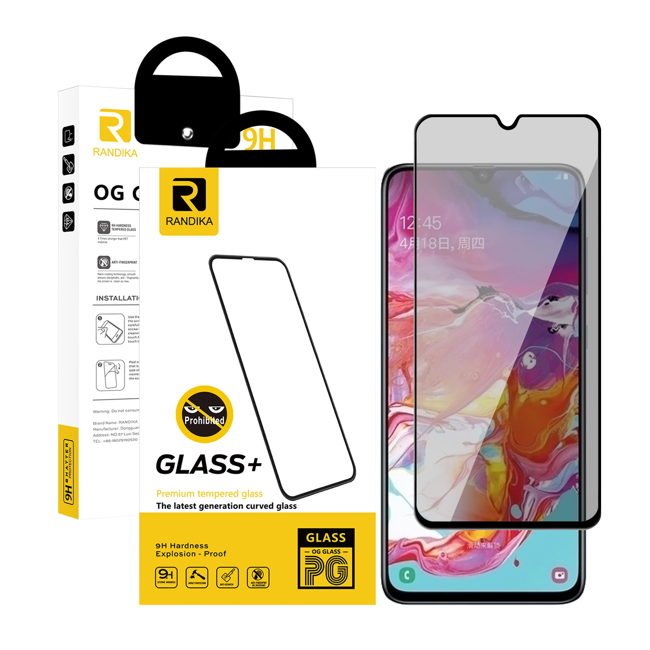 

New Anti SPY Privacy Screen Protector Film For Samsung A70 Anti Peeping Full Coverage Tempered Glass 2.5D 9H Guard Film