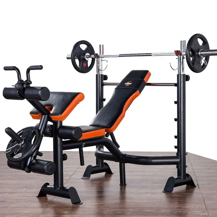 

multi-functional weight lifting dumbbell bench bed press barbell rack weight bed HOME gym fitness equipment, Black