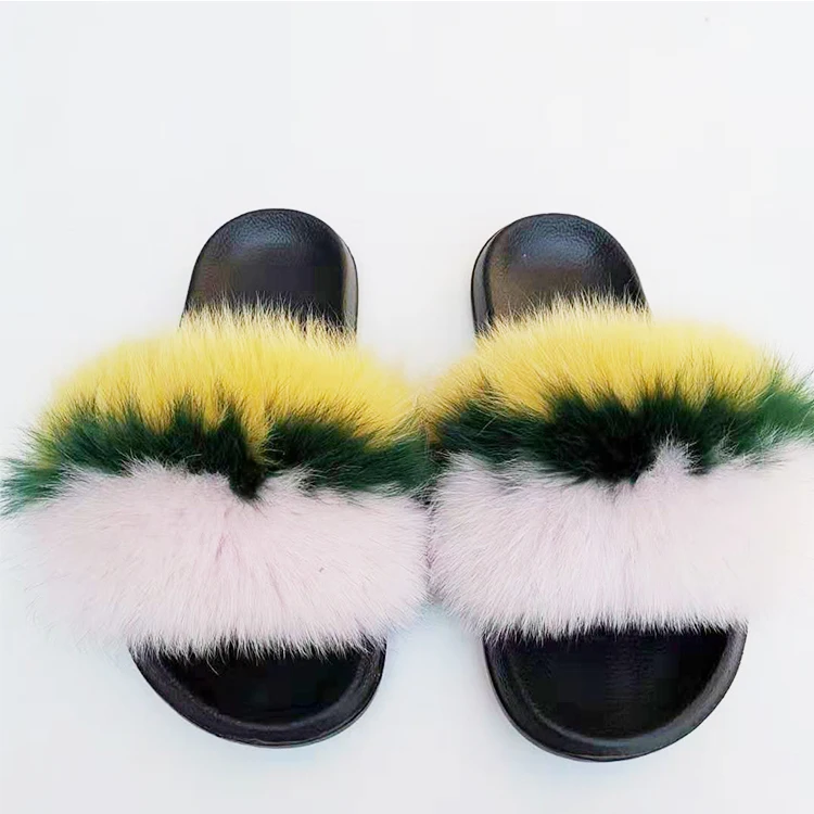 

Factory Direct Wholesale ethel anderson hottest real fox fur slides orange fur slides Women slippers