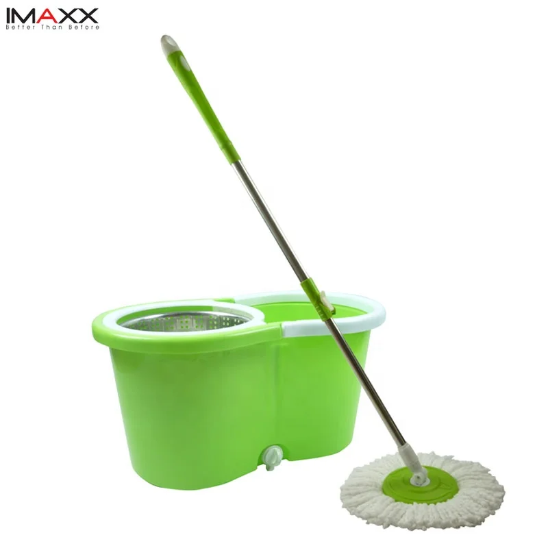 

Household 360 Spin Durable Microfibre Mop And Bucket Set, Green, blue, black color