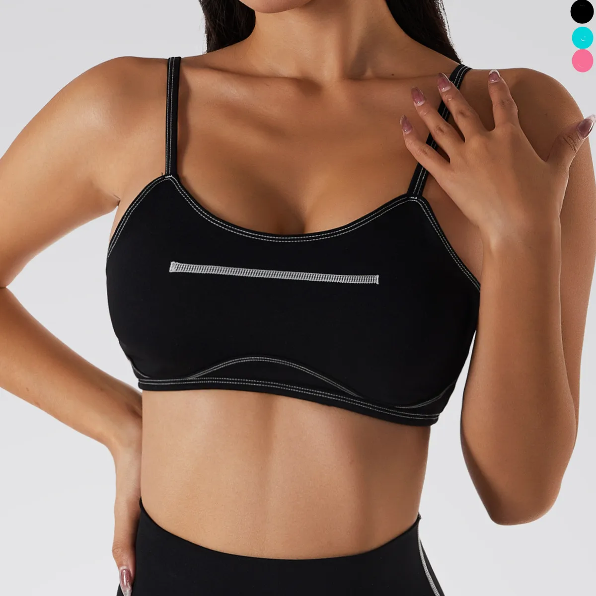 

2022 New Custom High Quality Sexy U-neck Yoga Bra Tops Workout Sports Wear High Impact Women Padded Nude Sports Bra, Customized colors