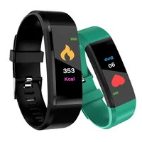 

Hot Selling 115 plus Fitness Health Bluetooth Smart Sleep Band Wristband Watch Sports Bracelet For blood pressure wrist watch