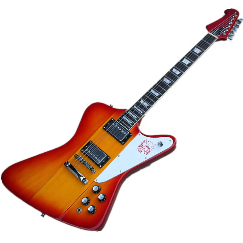 

China gitar electric guitar with Chrome Hardware,white pickguard