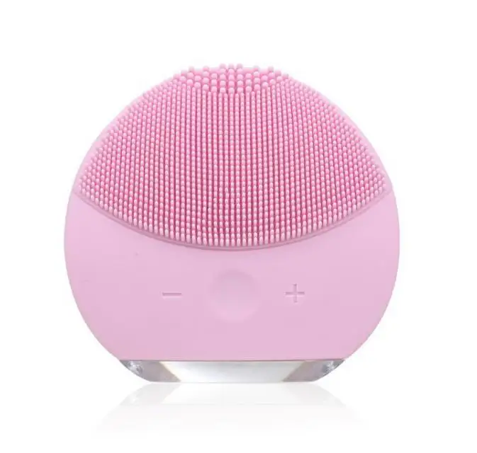 

New Design Acoustic Wave Magnetic Massage Silicone Sonic Facial Cleansing Brush Sonic Face Brush, Pink,red,blue