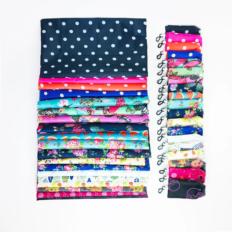 

Polyester Foldable Fold Up Reusable Shopping Bag With Pouch, 50 different colors