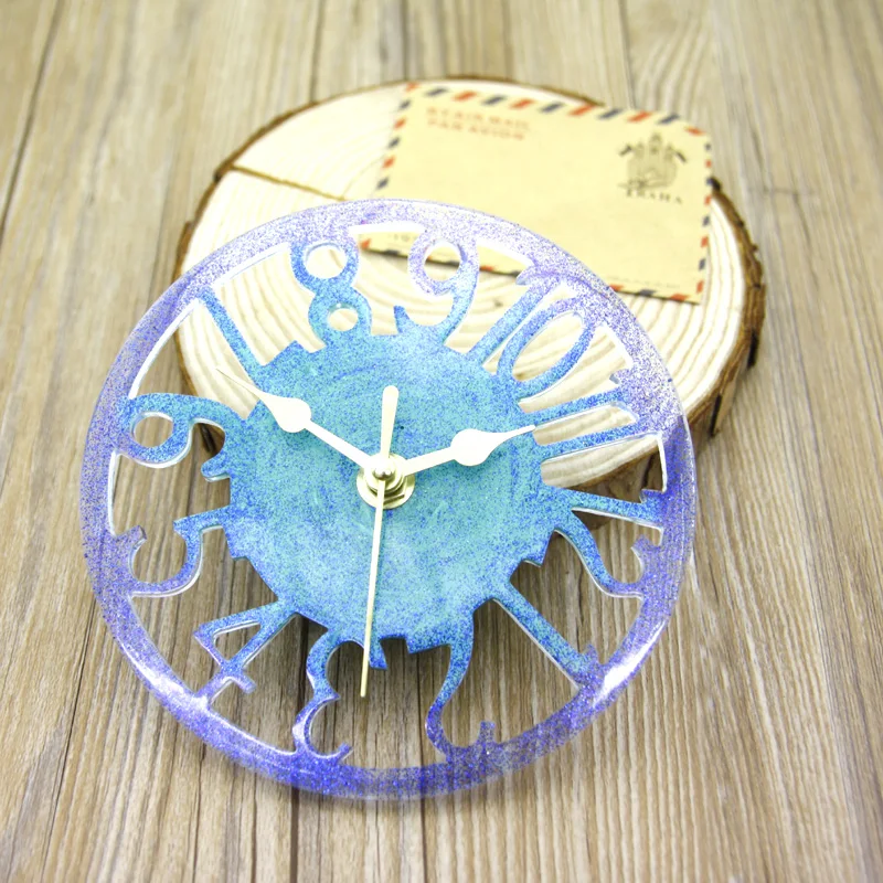 

Hot Selling Epoxy Resin Craft Ornament Clock DIY Shiny Silicone Mold For Decoration Teaching Tool, Customized colors