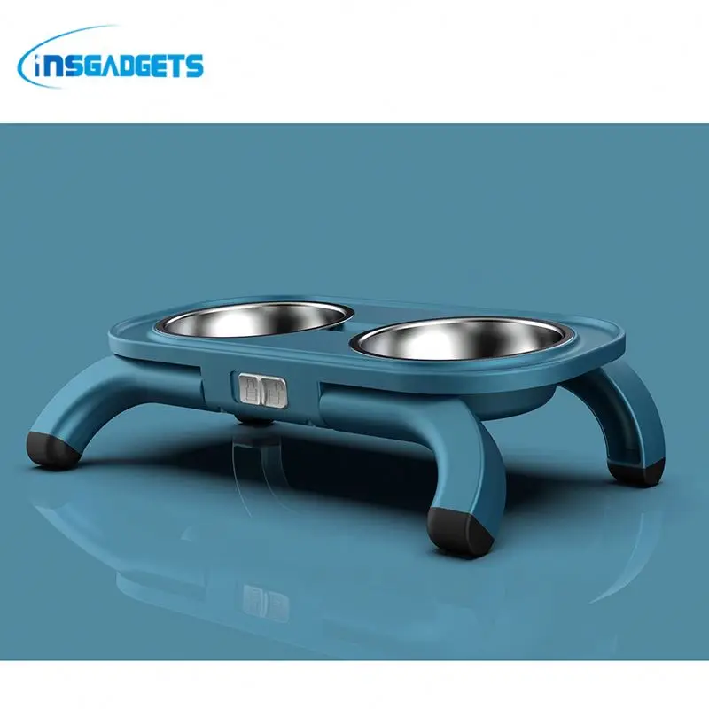 

cat bowls with2 bowls AA7y adjustable angle for cat to eat and drink