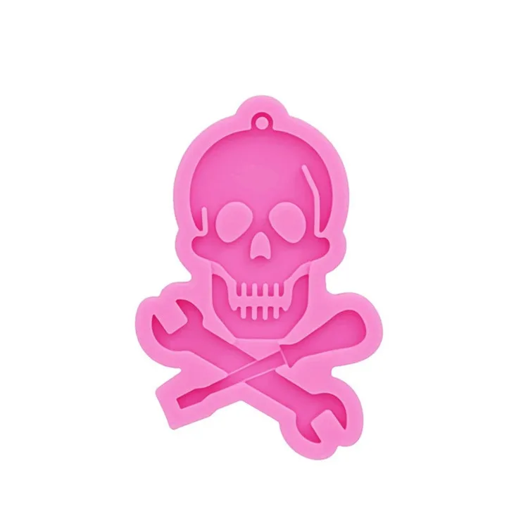 

Y2375 Shiny Halloween skull wrench keychain molds, Random