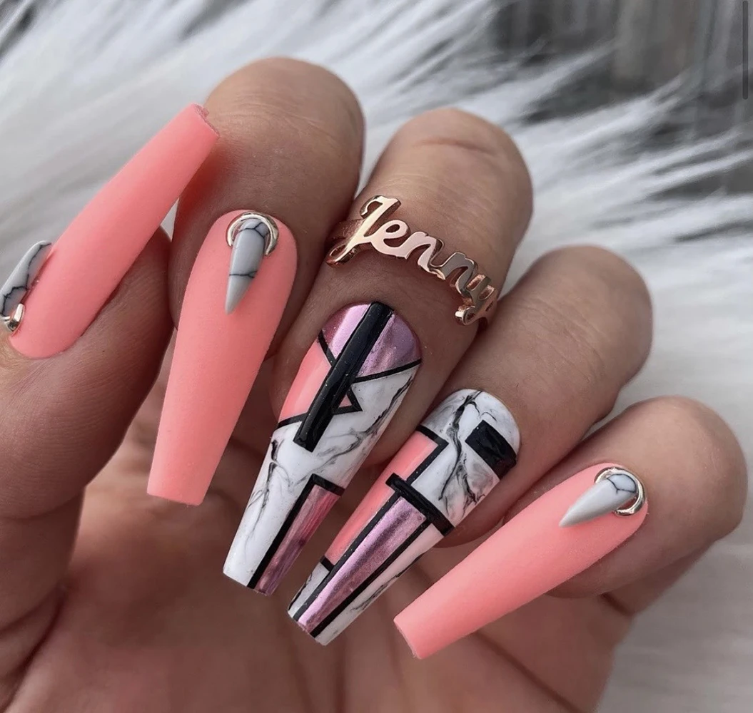 

Custom Europe America ballerina nail tips artificial press on fingernails