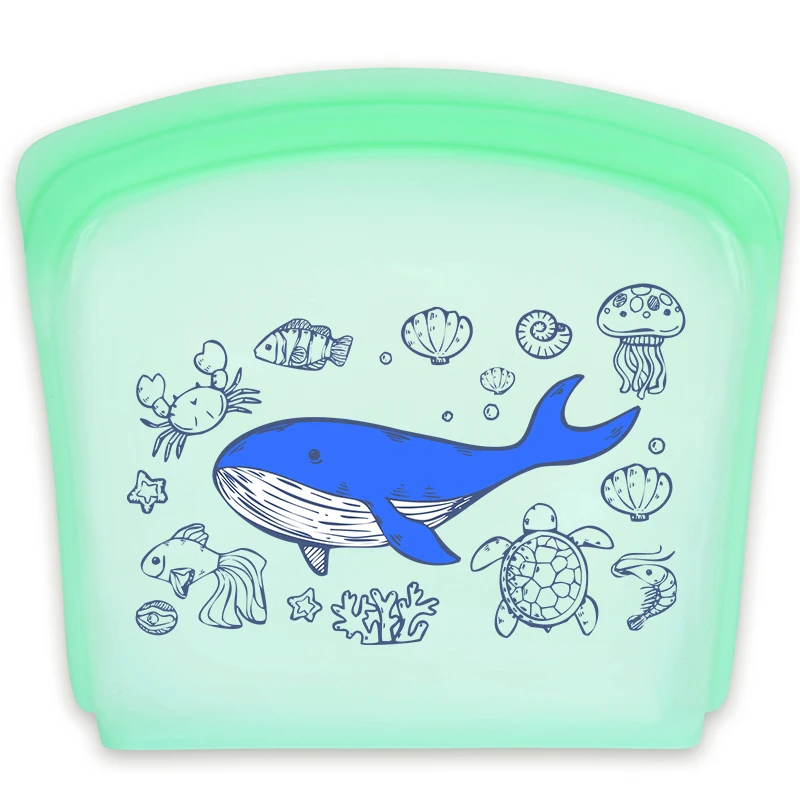 

BPA-Free Silicone Fruit Storage Bags LFGB Fresh-Keep Silicone Bags for Food Storage, Light green, light blue, light gold, transparent or custom