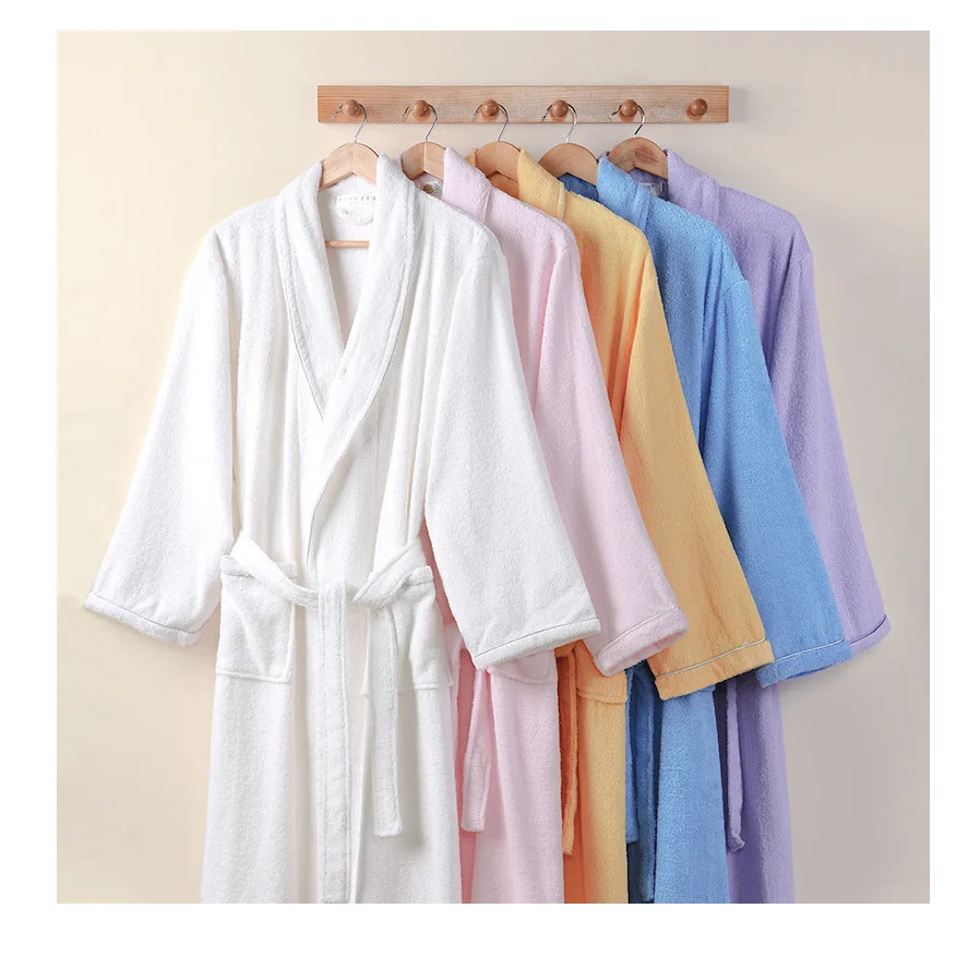 

Wholesale Hotel spa bath robe luxury couple bath robes terry colorful egyptian cotton bath robe