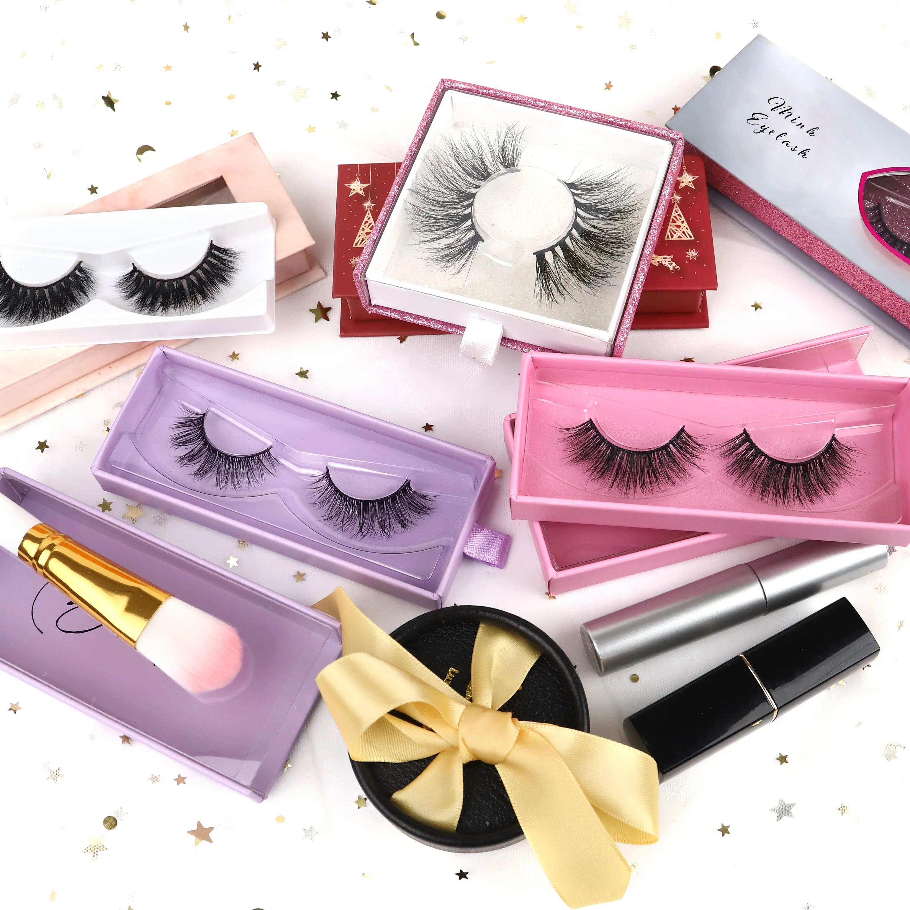 

wholesale 3D mink eyelash vendor strip lashes