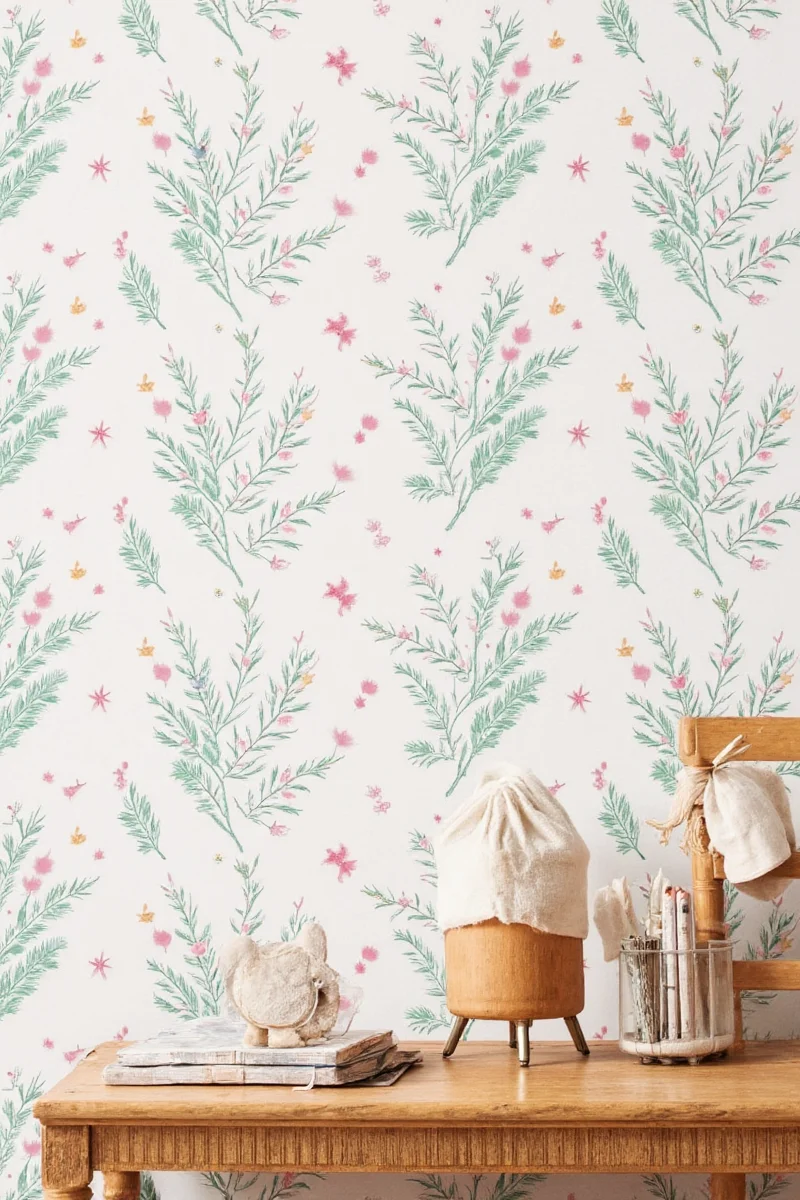 Step-by-step guide to applying wrapping paper on walls.