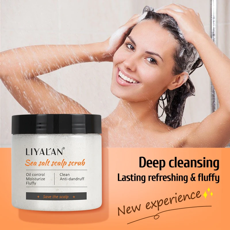 

Private Label Hair Care Deep Cleansing Purifying Sea Salt Hair Scrub Oil Control Scalp Scrub Shampoo