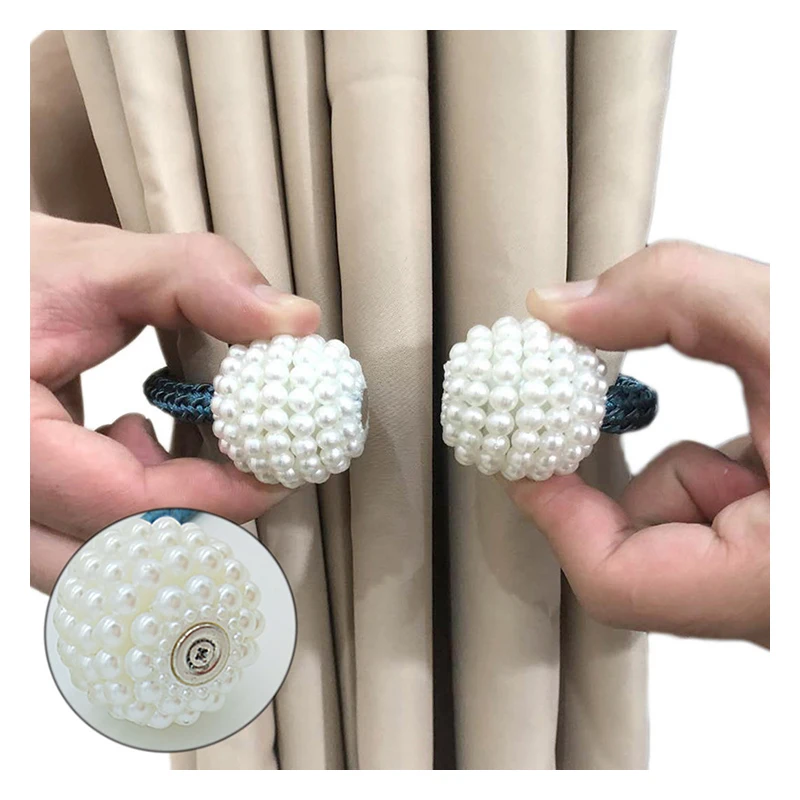 

Innermor 1 Piece Pearl Curtain Tiebacks Straps Pastoral Style Simple magnetic curtain tiebacks Buckle Rope Room Accessories