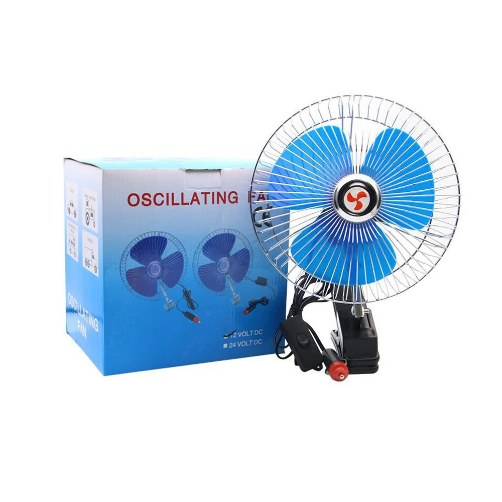 TIIKERI 12V DC Electric Best Car Interior 12 volt portable fan Quiet Strong Dashboard Cooling Air Fan for SUV RV Boat Auto Vehicles