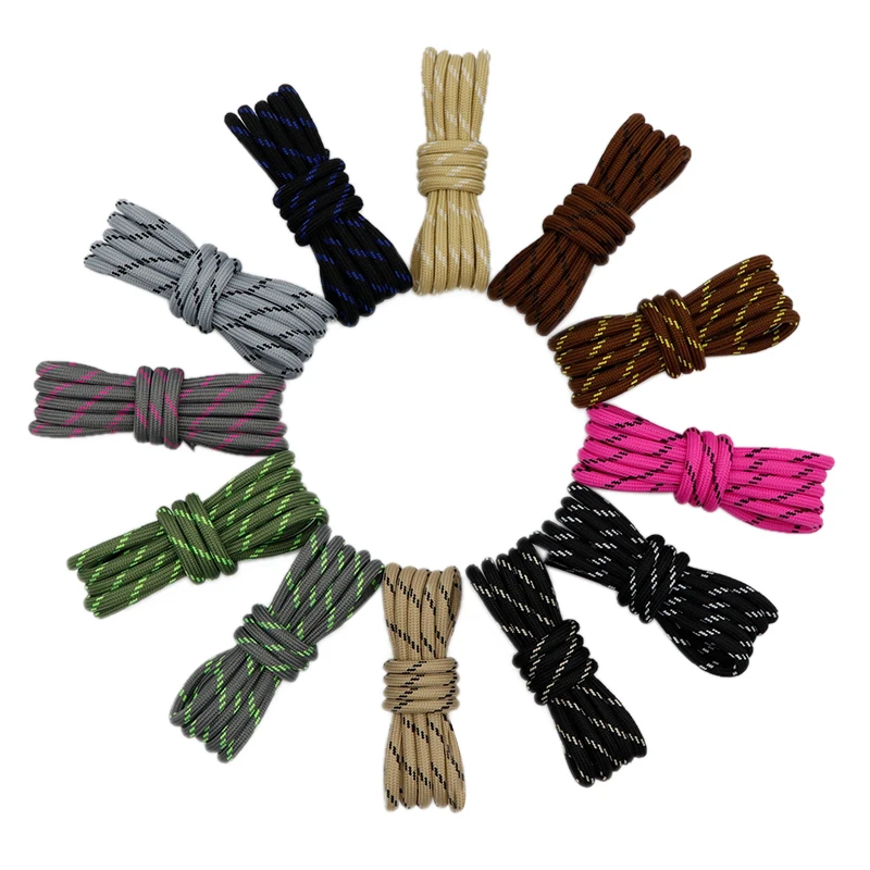 

Weiou Outdoor Round Rope Hiking Shoe Laces Wear Resistant Sneaker Boot Shoelace Strings With Great Price For Men and Women'shoes, Bottom based color + match color,support any two pantone colors mixed
