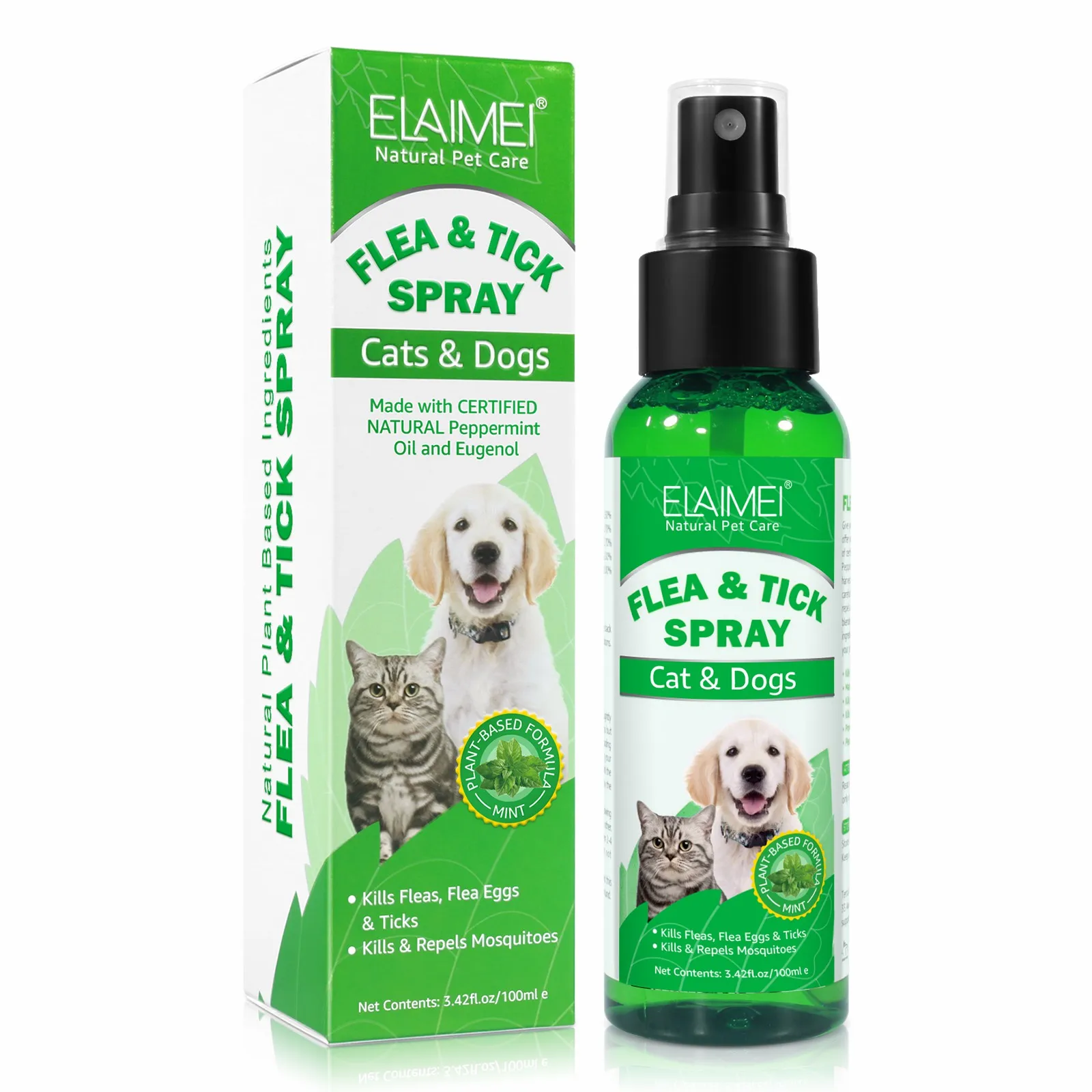 

OEM Natural Pet Flea And Tick Remove Spray Non-toxic Dog Cat Skin Care Ticks Remover Spray