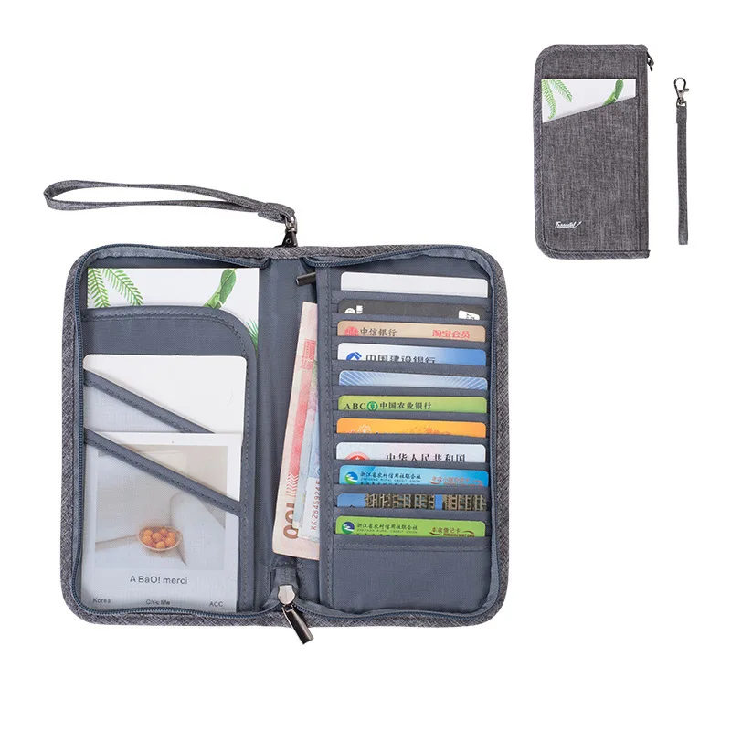 

Portable Multi Pockets Travel ID Document Storage Bag Waterproof family passport wallet travel passport wallet, Customized color
