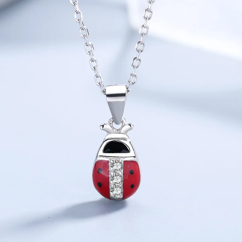 

NUORO Chain Cute Red Black Ladybug Beetle Locket Pendant Necklace Crystals Cubic Zirconia Jewelry Miraculously Ladybug Necklace