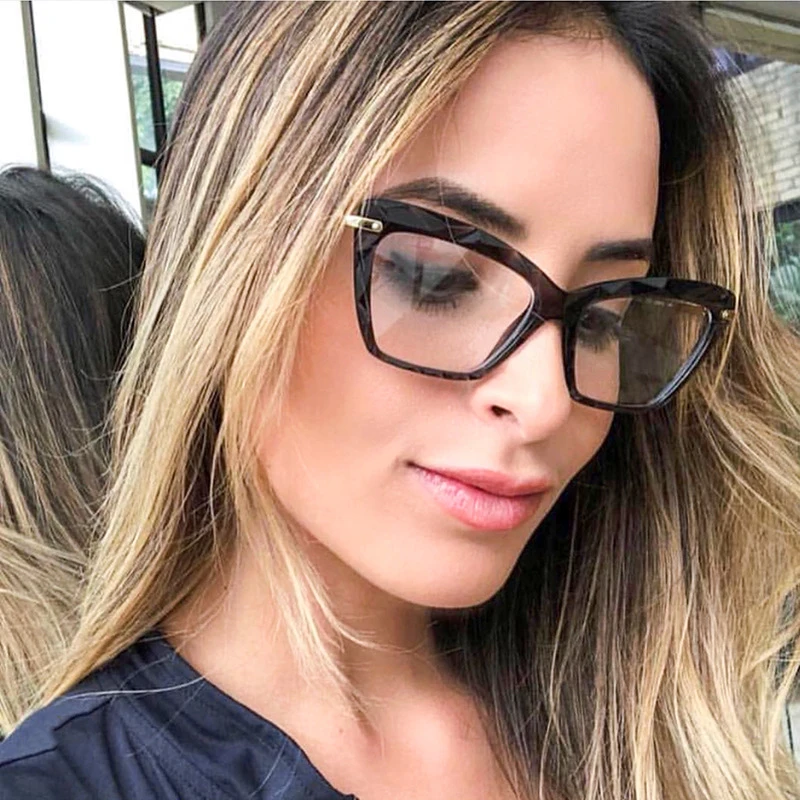 

Luxury Multicolor Custom Logo Texture Frame Cat Eye Screen Blue Light Blocking Glasses Computer 2021
