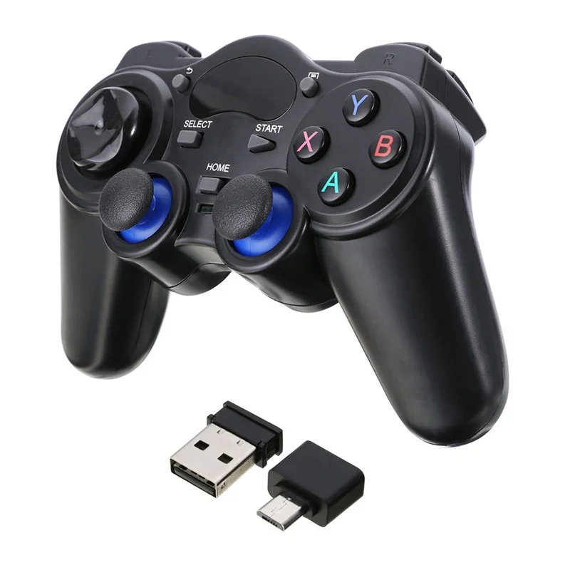 

2.4G Wireless Game Controller Joystick Gamepad With Micro USB OTG Converter Adapter For Android TV Box For PC PS3