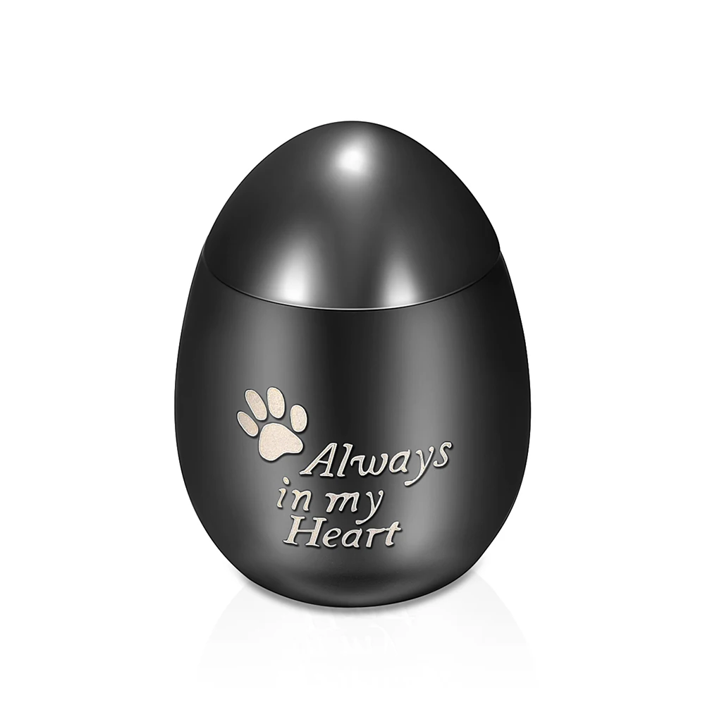 

Always in My Heart Urn for Ashes Paw Print Memorial Keepsake Cremation Casket Ashes Urns of Pet Cat Dog, Black gold silver rosegold