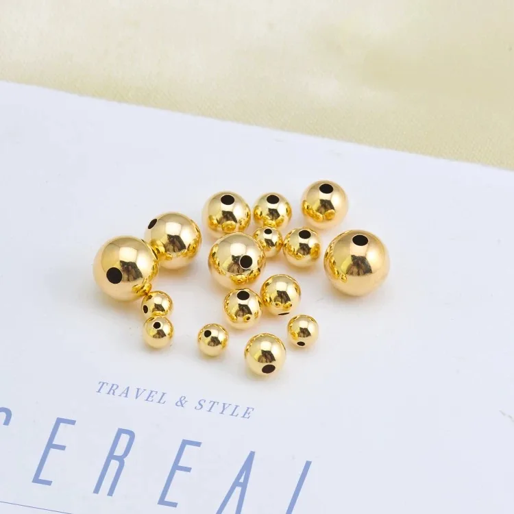 

Factory Direct Supply Real 18K Gold Spacer Beads Gold Accessories Jewelry Beads For Jewelry Making