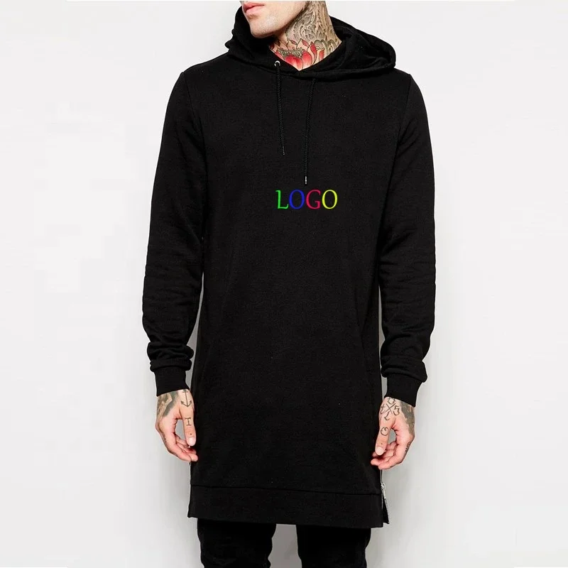 

Custom Men'S Blank Plain Thick Hip Hop Heavy Clothes Fleece Hoodies Oversized Long Street Drawstring Hoodies For Men, Customized color