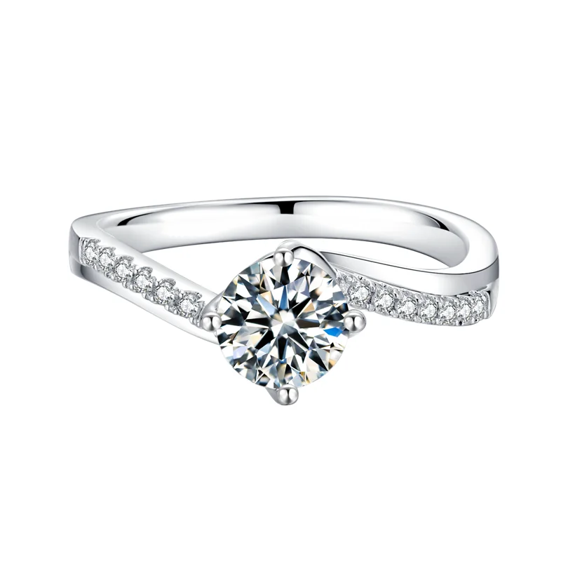

2022 High quality colorless white engagement ring moissanite diamond wedding ring, De