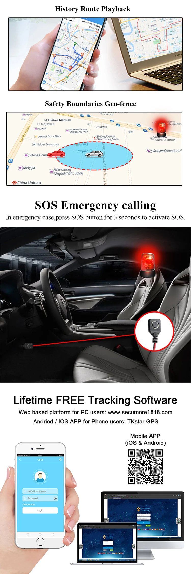 VJOYCAR Vehicle Tracking System Gps Car Tracker Gt06 12 Volt Mini Vehicle Gps gps gsm car alarm and tracking system