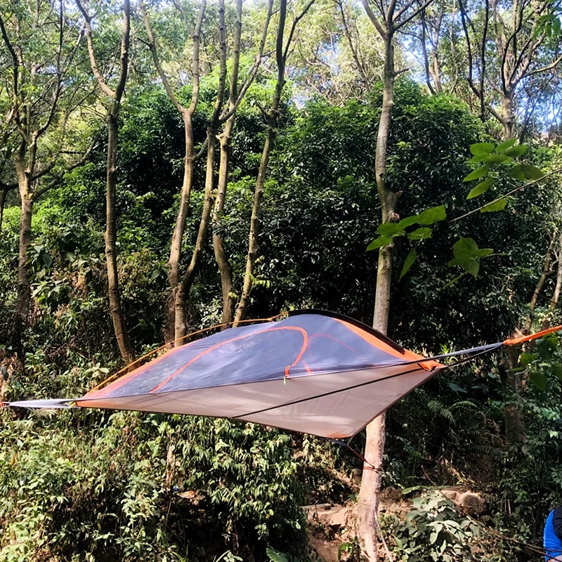 

HTFL014 Hot Tent Winter Camping Hanging Tent Camping Outdoor Large Family Triangle With Mosquito Net And Rain Fly