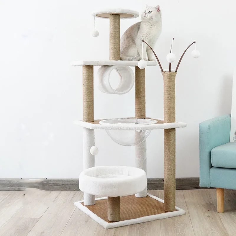 

New fashion cat tree large tower wooden cat condo furniture cat climbing frame playing house