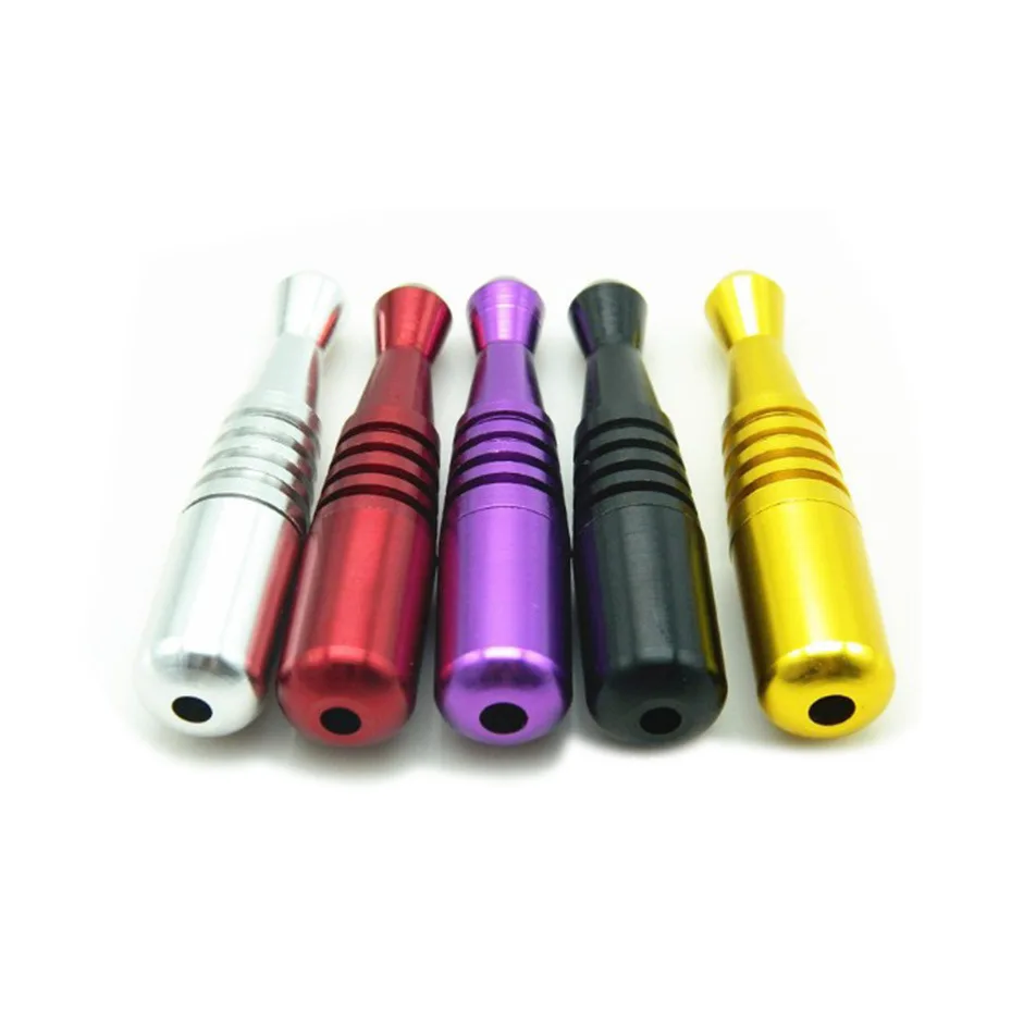 

80mm torpedo shaped mini Metal smoking pipe metal small pipes portable creative tobacco accessories, Mix