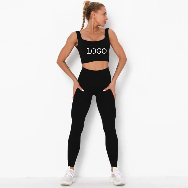 

Custom Seamless Women Breathable Suit Top Selling Running Dry Fit Active Two Piece Yoga Sets, As picture
