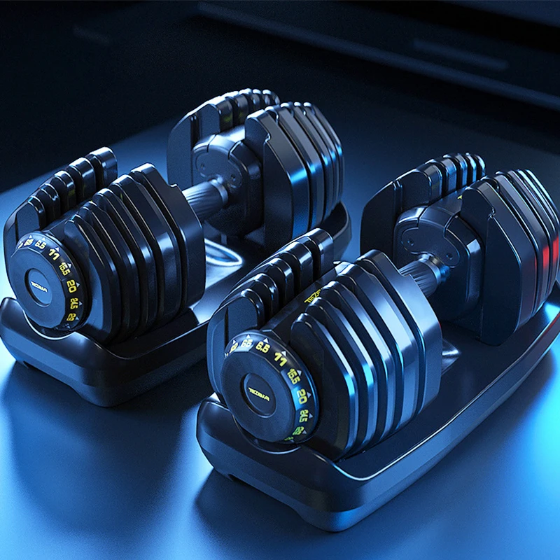 

2021 New Arrival Dumbbell Set 24.5Kg 44.5kg Adjustable Dumbbell 95Lbs For Muscle Training, Black