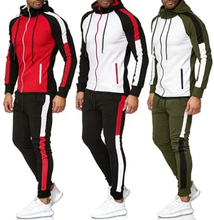 

Men Tracksuit Autumn 2 Piece Set Sports Clothes Men Jogging Suit Side Stripe Sweatshirt Gym Clothes Workout Clothing Men Outfits