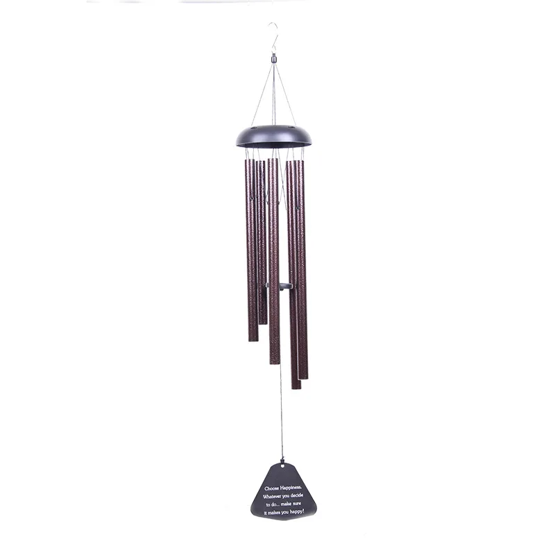 

E146 Home Decoration 36 Inch Aluminum Tubes Butterfly Custom Words Pendent Windchimes Outdoor Hanging Decor Memorial Wind Chimes, Black