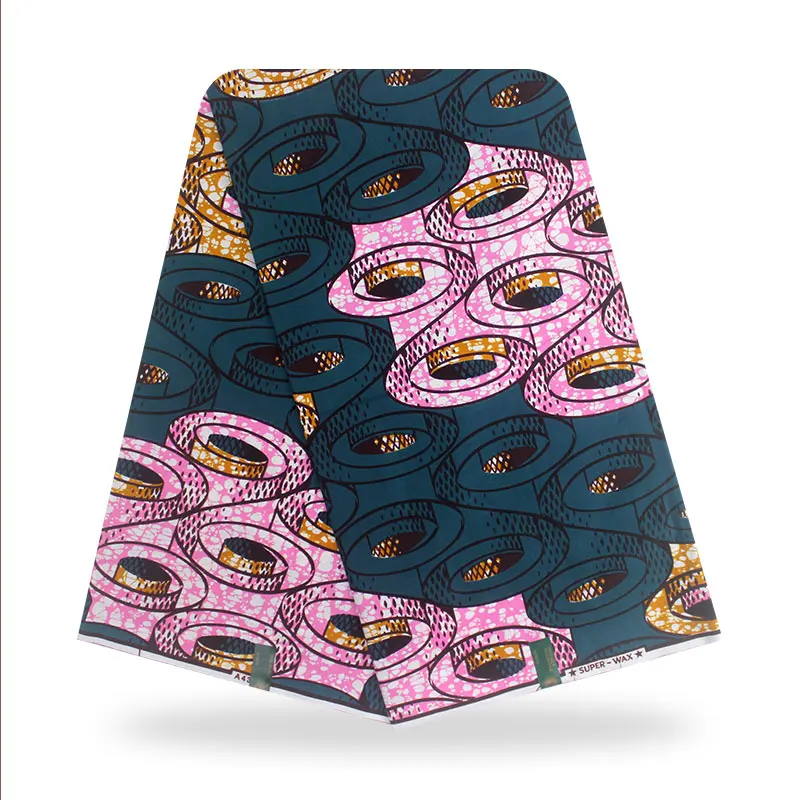 

African Ankara Batik Fabric Handmade 100% Cotton african print accessories 6 Yards Length Wax Print Fabric, As picture
