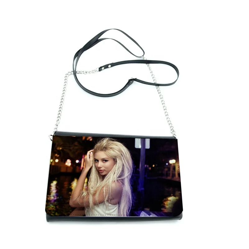 

Sublimation Blank Pu Leather Large Shoulder Bag with Two Pairs Magnetics, Black
