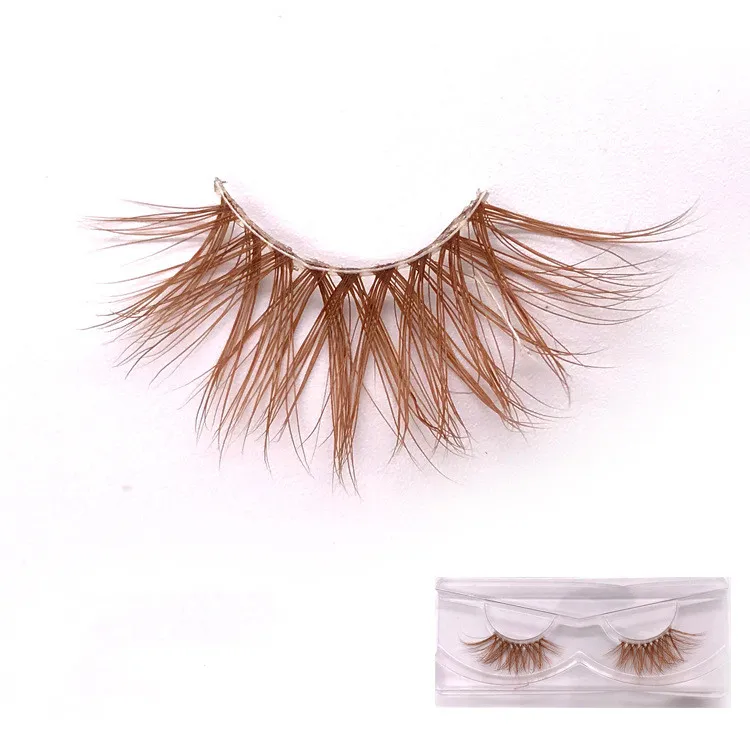 

Wholesale Brown False Eyelashes 3D Mink Eyelashes Label Eyelashes Dropshipping, Colorful